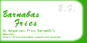 barnabas frics business card